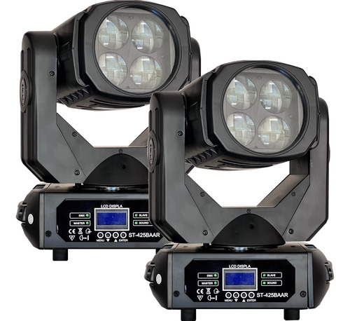 Kit 2 Moving Head Led Beam 100w Dmx Caleidoscopio Disco Cor