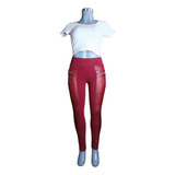 Leggins Fashion Fomal / Casual Vino Para Mujer