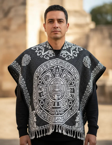 Poncho Artesanal Jorongo Gaban Hombre Unitalla
