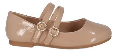 Flats Ballerina Coqueta De Niña 202102-l Beige Doble Hebilla