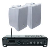 Kit Amplificador Frahm Slim 2200 + 2 Caixas 321 Jbl Brancas