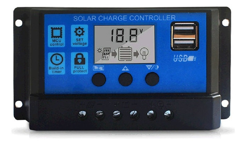 Controlador De Carga Solar 30a,12/24v Automático, Pwm
