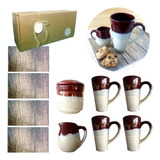 Set Desayuno Taza Artesanal Kit Box Regalo Cerámica Kvjc185