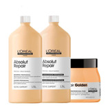 Kit L'oréal Pro Absolut Repair  Sh 1500 Ml E Cond E Másc