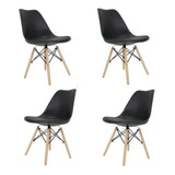 Cadeira De Jantar Charles Eames Eiffel Pés Palito, 4 Un