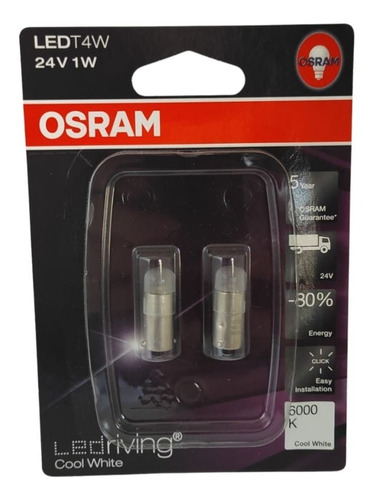 Blister X2 Lámparas De Posición Led Osram 3924 T4 24v