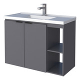 Mueble Baño Aster 80 Gris Modelo 102430