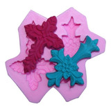 Molde Silicona Cruz Comunión Bautismo X2 Fondant Porcelana Según Stock