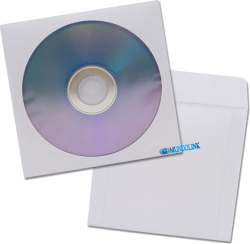 Sobre Papel Ventanilla Solapa Blanco Cd Dvd Blu-ray 500 Unid