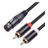 Cable Divisor En Y De 3 Pines Xlr Hembra A Doble Rca Macho,