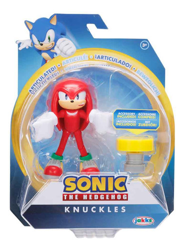 Boneco Articulado Knuckles De 10cm Com Acessório - Sonic