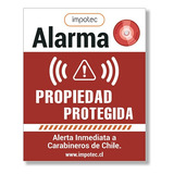 Placa Letrero Cartel Metalico Alarma Disuasivo Impotec