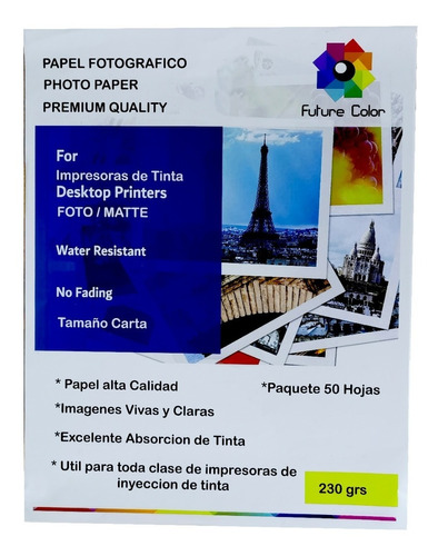 10 Paquete Papel Fotográfico Mate Carta 200gr 500 Hojas