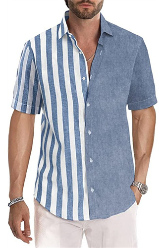 Camisas Para Hombre, Camisa De Rayas Airdea Casual Playeras