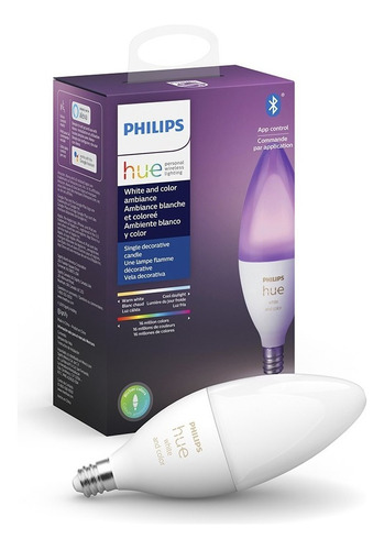 Foco Inteligente Philips Hue B39 E12 5.8 W - 110v-130v Color De La Luz Blanco Cálido Y Frío, Multicolor