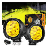 Auxbeam Led Redondo Offroad De 4 Pulgadas, 90 W, Ámbar, 2 Un