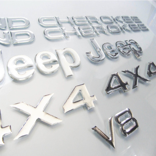 Emblemas Grand Cherokee Jeep Cromados 4x4 V8  Foto 4