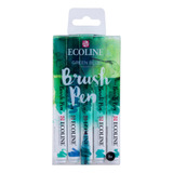 Ecoline Liquid Watercolor Brush Pen, Juego De 5 - Verde Azul
