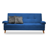 Sofacama Ferrati Con Brazos Azul Lino 