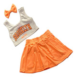 Conjunto Brooklyn Infantil Mini Diva Cropped+ Shorts Saia R4