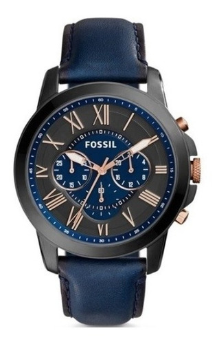 Reloj Fossil Hombre Cuero Cronografo Fs5061 100% Original 