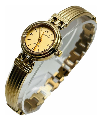 Reloj D Mario Fg1510 Dama Joya Cristal Zafiro Enchape Oro