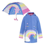 Addie & Tate Rainbow Rain Coats Para Niñas Con Estrellas Y 
