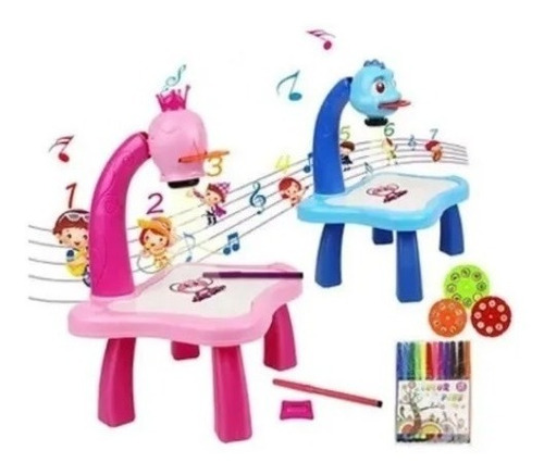 Mesa De Dibujo Didáctica Niños Proyector Musical +accesorios