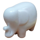 Elefante Blanco Minimalista Ceramica Fortuna Importado 15 Cm