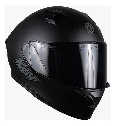 Casco Cerrado Para Moto Kov Pixel Solido Negro Mate 