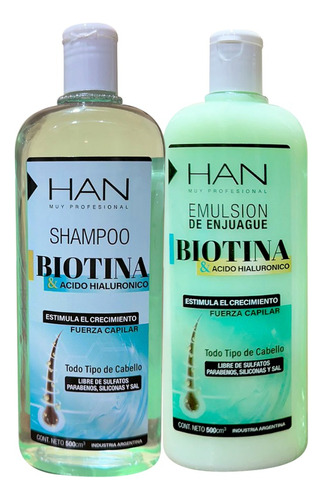 Han Shampoo Biotina & Ácido Hialurónico X 500ml