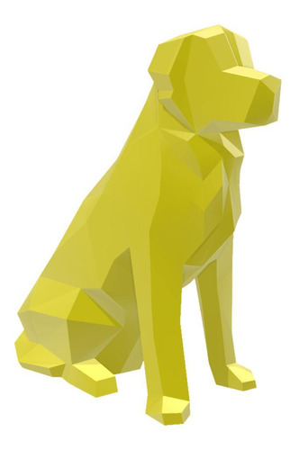 Golden Retriever Geometrico Low Poly Decoração 3d