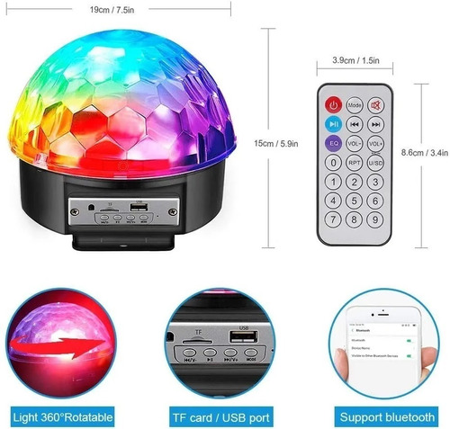 Magic Disco Luces De Colores Fiesta Envio Gratis