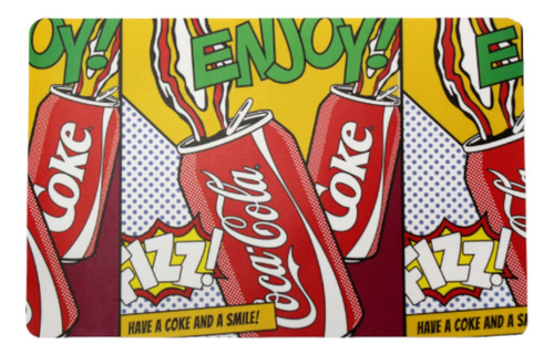 Jogo Americano 6 Peças Coca-cola Produto Licenciado Coleção Cor Vermelho