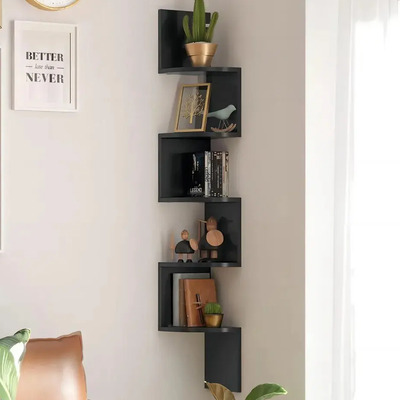 5 Repisas Esquinera Flotantes Moderna Minimalista Muebles Tygjj Negro | Meses sin interés