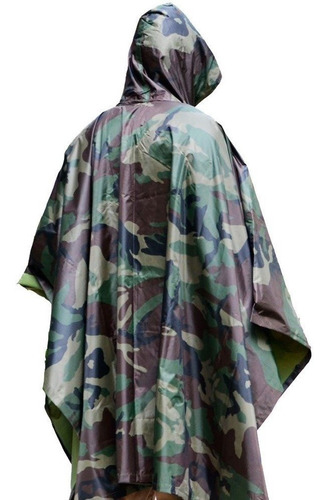 Poncho Emborrachado Impermeável Eb Capa Chuva Camuflado