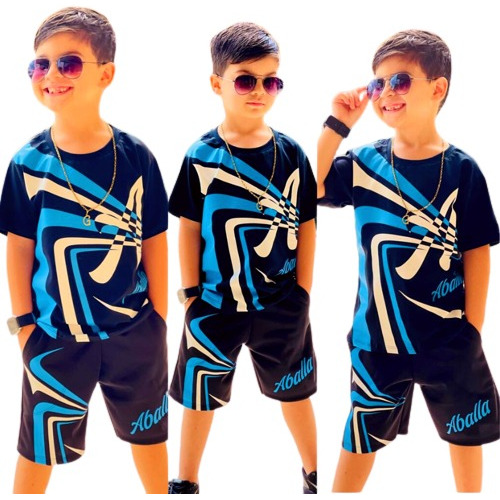 Conjunto Verão Kit Roupa Infantil Juvenil Bermuda E Camisa