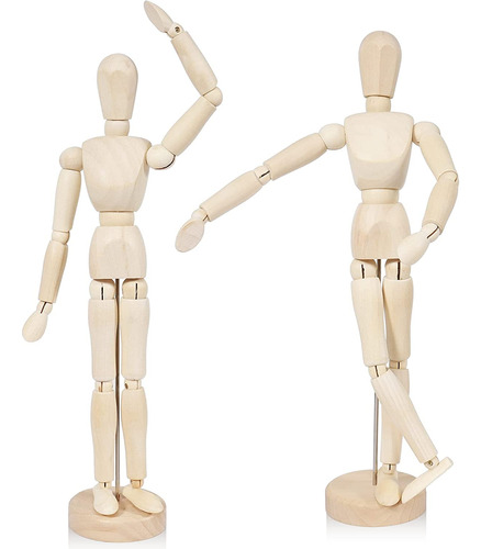 Maniqui Figura Masculina De Madera 30cm Articulada Muñeco