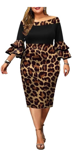 Vestido De Fiestas Elegantes De Leopardo Para Gorditas