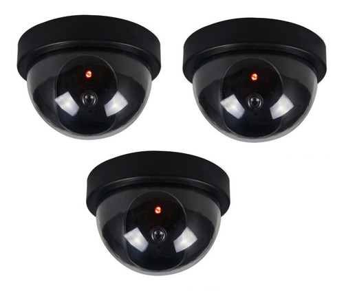 Camara Falsa Led Rojo Intermit. Domo Apariencia Rea X 3 Un.