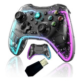 Control Inalámbrico Gamepad Para Switch/pc Transparente Rgb