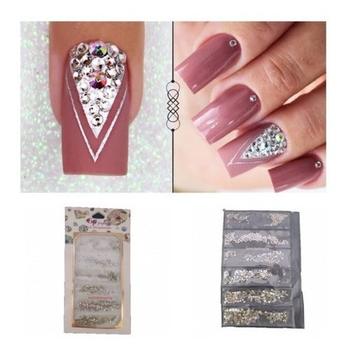 Kit Pedraria Strass P/ Unhas Gel Joia Pedras Luxo Iniciante