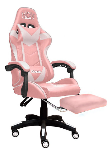 Silla Gamer Oficina Ergonómica Reclinable Descansa Pie Cojín