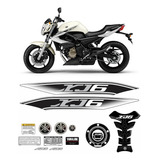 Kit Adesivo Protetor De Tanque Yamaha Xj6 2011 Xj61011 Cor Adesivo Emblema Gráfico Xj6 2011 Protetor Tanque