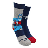 Calcetines Largos Niño Algodón Marvel Capitán América Pack 2