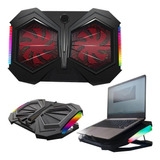 Ventilador Notebook Base Gamer Luz Rgb Led Color Negro 