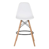 Silla Taburete De Bar Moderno Tipo Eames Respaldo Alto Color Blanco