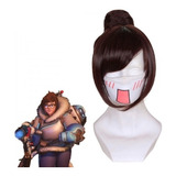 Peluca De Pelo Largo Marrón Rojizo P/cosplay Mei Overwatch