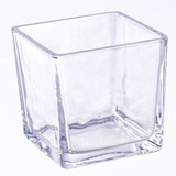 Vaso De Vidro Quadrado-castiçal- 10 X 10