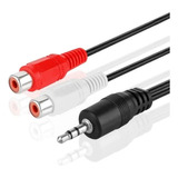 Cable Adaptador Auxiliar 3.5 A 2 Rca Hembra Audio 1.5mts.